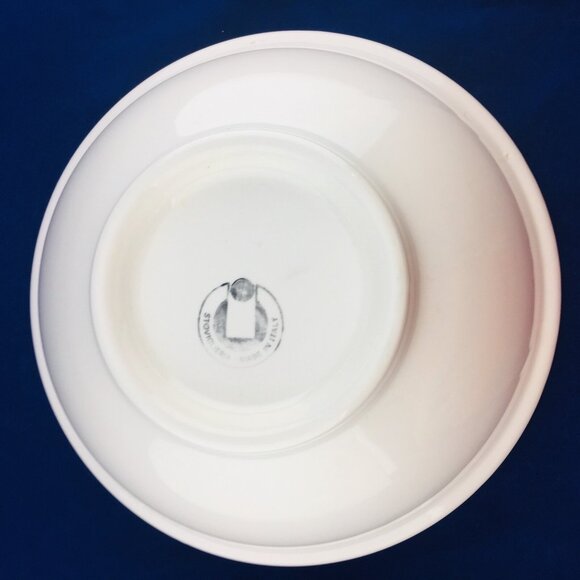 STOVIGLIERIE White Blue Fruit Trim Large Pottery Italy Round Serving Pasta Bowl - Picture 6 of 11